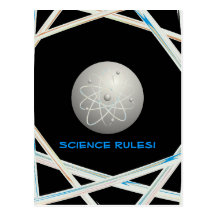 Science Rules! Atom (007) - Greetings Postcard