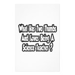Science Teacher Joke...Two Thumbs Customized Stationery