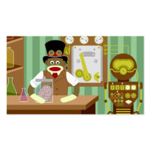 Scientifique de Steampunk de singe de chaussette Modèles De Cartes De Visite
