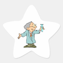 Scientifique mignon dans le manteau de laboratoire autocollant