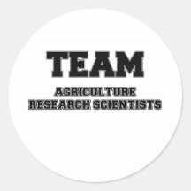 Scientifiques de recherches d'agriculture d'équipe autocollant rond
