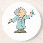 Scientist Nerd in Lab Coat With Test Tupe Drink Coaster
