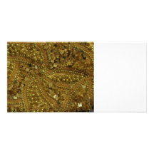 Scintillement bling et perles d'or cartes avec photo