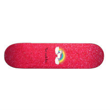 Scintillement de rose de licorne d'arc-en-ciel skateboards cutomisables
