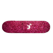Scintillement de rose de licorne planches à roulettes customisées