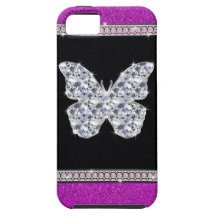 Scintillement de roses indien de papillon de diama coques Case-Mate iPhone 5