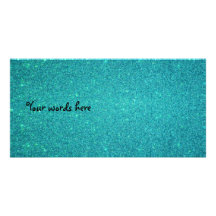 Scintillement de turquoise carte avec photo