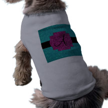 Scintillement de turquoise de monogramme t-shirt pour toutou