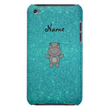 Scintillement nommé personnalisé de turquoise d'hi étui iPod touch