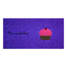 Scintillement pourpre de petit gâteau rose de scin photocartes