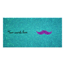 Scintillement pourpre de turquoise de moustache de modèle pour photocarte