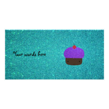 Scintillement pourpre mignon de turquoise de petit photocartes