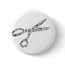 Scissors with Haircuts Button