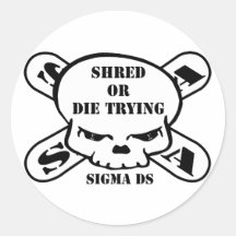 sckull and snowboards2 REC STICKER