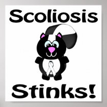 Scoliosis Stinks Skunk Awareness Design Poster