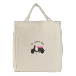 Scooter Design 2 :: Black & Pink Customizable Embroidered Tote Bag