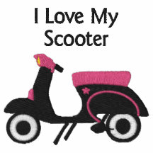 Scooter Design :: Black & Pink Customizable Polo Shirts