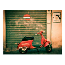 Scooter in Italy Postcard
