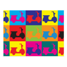 Scooters Pop Art Post Card