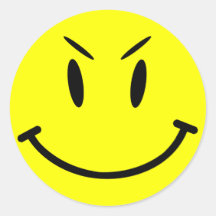 Scope Cap Sticker, Evil Smiley Face, Style 1