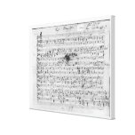 Score manuscrit pour le 'Trost trouvé Toiles Tendues
