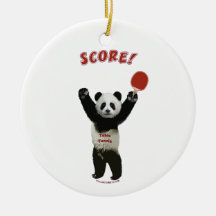 Score Panda Ping Pong Christmas Ornament