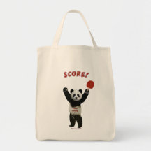 Score Panda Ping Pong Tote Bags