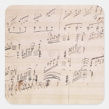 Score sheet of 'Moonlight Sonata' Square Stickers