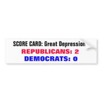 Scorecard Great Depressions Bumper Stickers