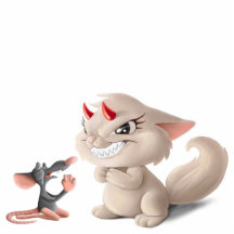 Scorn the Cat and the Begging Rat Statue Acrylic Cut Out