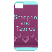 Scorpio and Taurus, Purple Hearts iPhone 5 Case