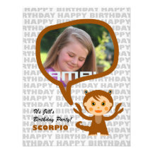 Scorpio Kids Party Invitation with photo