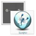 Scorpio Symbol Pin buttons