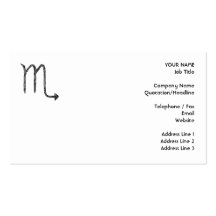 Scorpio. Zodiac Astrology Sign. Black. Business Card Template