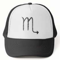 Scorpio. Zodiac Astrology Sign. Black. Mesh Hats
