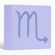 Scorpio. Zodiac Astrology Sign. Blue. Vinyl Binders