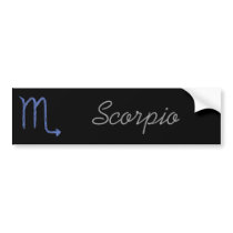 Scorpio. Zodiac Astrology Sign. Blue. Bumper Sticker