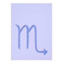 Scorpio. Zodiac Astrology Sign. Blue. Personalized Invite