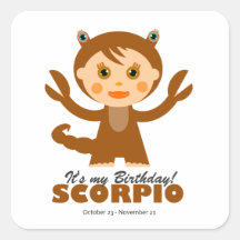Scorpio Zodiac for Kids Stickers