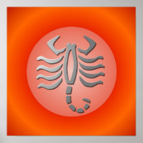 Scorpio Zodiac Star Sign In Light Silver