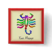 Scorpio Zodiac Star Sign Rainbow Badge Button