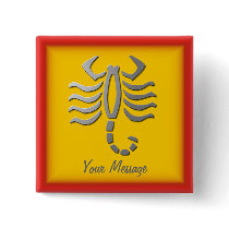 Scorpio Zodiac Star Sign Silver Yellow Badge