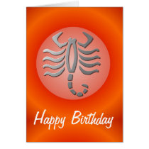 Scorpio Zodiac Star Silver Orange Birthday