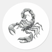 scorpion round sticker
