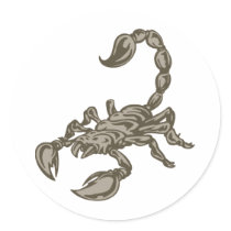 Scorpion Round Stickers