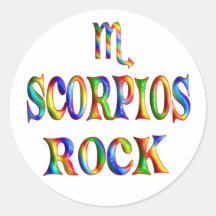 Scorpios Rock Round Stickers