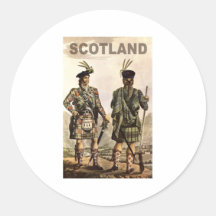 Scotland Art Round Sticker