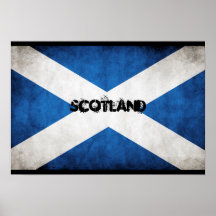 Scotland Grunge Style Flag Poster