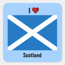 SCOTLAND: I Love Scotland Flag sticker