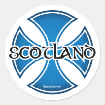 Scotland Iron Cross Round Stickers